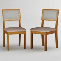 Cadeira Para Mesa De Jantar Flora Mdf Kit 2 Peças Joli Palha - Leifer Cadeira Para Mesa De Jantar Flora Mdf Kit 2 Peças Joli Palha - Leifer