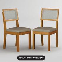 Cadeira para Mesa de Jantar Flora MDF Kit 2 Peças Linho Palha - Leifer