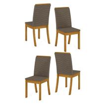 Cadeira Para Mesa De Jantar Isa Kit 04 Peças Bege - Henn