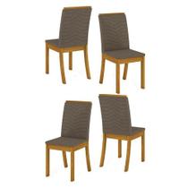 Cadeira Para Mesa De Jantar Isa Kit 04 Peças Bege Henn