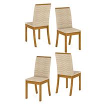 Cadeira para Mesa de Jantar Isa Kit 04 Peças Linho Henn Cadeira para Mesa de Jantar Isa Kit 04 Peças Linho Henn