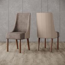 Cadeira para Mesa de Jantar Ivy Ambiente Kit 02 Peças Corano Bege Cacao Henn Cadeira para Mesa de Jantar Ivy Ambiente Kit 02 Peças Corano Bege Cacao Henn