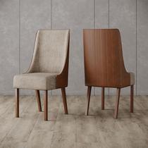 Cadeira para Mesa de Jantar Ivy Ambiente Kit 02 Peças Corano Caramelo Creme Henn