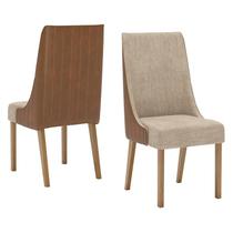 Cadeira para Mesa de Jantar Ivy Kit 02 Peças Corano Caramelo Creme Henn