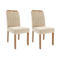 Cadeira Para Mesa De Jantar Jogo De 2 Cadeiras Mdf Paola Wood Cimol Madeira/Nude Cadeira Para Mesa De Jantar Jogo De 2 Cadeiras Mdf Paola Wood Cimol Madeira/Nude