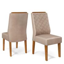 Cadeira para Mesa de Jantar Lidia Kit 2 Peças Freijó Veludo Kraft - Dj Móveis Cadeira para Mesa de Jantar Lidia Kit 2 Peças Freijó Veludo Kraft - Dj Móveis