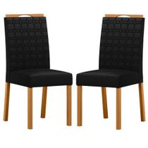 Cadeira Para Mesa De Jantar Mariana Kit 2 Peças Ype Veludo Preto New Ceval