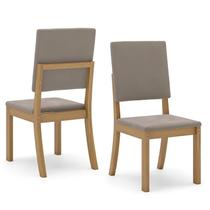 Cadeira para Mesa de Jantar Milla Kit 2 Peças Nature Marrom Amêndoa - Henn