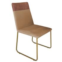 Cadeira para Mesa de Jantar Minimalista Cozinha Sala e Área Gourmet Composé Metal Dourado