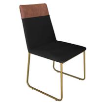 Cadeira para Mesa de Jantar Minimalista Cozinha Sala e Área Gourmet Composé Metal Dourado