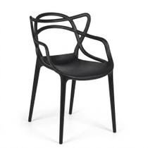Cadeira para Mesa de Jantar Napoli Empilhável Plástico PP Preto - Sallar Home Cadeira para Mesa de Jantar Napoli Empilhável Plástico PP Preto - Sallar Home