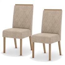 Cadeira para Mesa de Jantar Nina Kit 2 Peças Nature Creme - Henn
