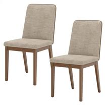Cadeira para Mesa de Jantar Pietra Kit 02 Peças Corano Caramelo Creme Henn