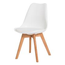 Cadeira Para Mesa De Jantar Sala Cozinha Eames Eiffel Wood Leda Saarinen Design Branco