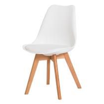 Cadeira Para Mesa De Jantar Sala Cozinha Saarinen Leda Design Wood Branca - Cadeiras INC
