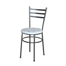 Cadeira para Mesa Epoxi Preta Craqueada Assento Floral