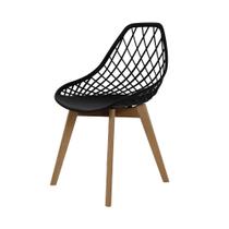 Cadeira para Mesa Sala Cozinha Jantar Kaila Base Wood Preta