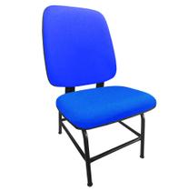 Cadeira Para Obeso Cadeirão Fixo Estofado Maxx Reforçada Até 170 Kg Tecido JSerrano Azul