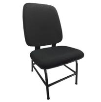 Cadeira Para Obeso Cadeirão Fixo Estofado Maxx Reforçada Até 170 Kg Tecido JSerrano Preto