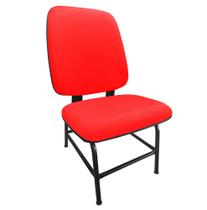 Cadeira Para Obeso Cadeirão Fixo Estofado Maxx Reforçada Até 170 Kg Tecido JSerrano Vermelho