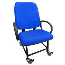 Cadeira Para Obeso Giratória Plus Size Maxx Reforçada Até 180 Kg Rodinha Com Trava JS Azul