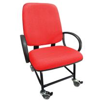 Cadeira Para Obeso Giratória Plus Size Maxx Reforçada Até 180 Kg Rodinha Com Trava JS Vermelha