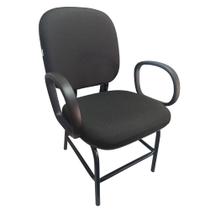 Cadeira Para Obeso Plus Size Com Braço Reforçada Até 170 Kg Anatômica Jserrano Preta - STILOS MOVEIS CORPORATIVOS