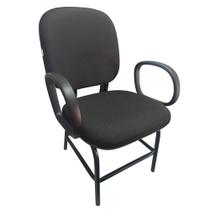 Cadeira Para Obeso Plus Size Com Braço Reforçada Até 170 Kg Anatômica Jserrano Preta