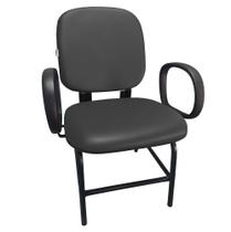 Cadeira Para Obeso Plus Size Com Braço Reforçada Até 180 Kg Anatômica material sintético Preta Cadeira Para Obeso Plus Size Com Braço Reforçada Até 180 Kg Anatômica material sintético Preta