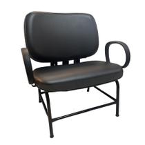 Cadeira Para Obeso PO Plus Size Reforçada 3 Laminas com Apoio de Braço Suporta até 250Kg Preta Cadeira Para Obeso PO Plus Size Reforçada 3 Laminas com Apoio de Braço Suporta até 250Kg Preta