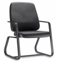 Cadeira para Plus Size até 200kg com Base Fixa Linha Plus Size Preto - Design Office Móveis