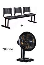 Cadeira para recepção Plástica 3 Lugares Leve Mais Brinde Ventilador VentiMais 30cm Cadeira para recepção Plástica 3 Lugares Leve Mais Brinde Ventilador VentiMais 30cm