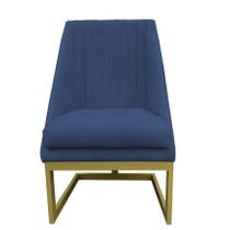 Cadeira Para Sala De Jantar Ana Base de ferro Suede Azul Marinho - D'Classe Decor