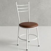 Cadeira Para Sala De Jantar e Área Gourmet Liz Estrutura Branca:Marrom Cadeira Para Sala De Jantar e Área Gourmet Liz Estrutura Branca:Marrom