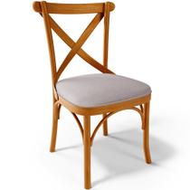 Cadeira Para Sala de Jantar e Estar Living Estofada Ávila L02 Linho Bege - Lyam