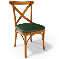 Cadeira Para Sala de Jantar e Estar Living Estofada Ávila L02 material sintético Verde Musgo - Lyam