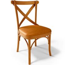 Cadeira Para Sala de Jantar e Estar Living Estofada Ávila L02 material sintético Whisky - Lyam Cadeira Para Sala de Jantar e Estar Living Estofada Ávila L02 material sintético Whisky - Lyam