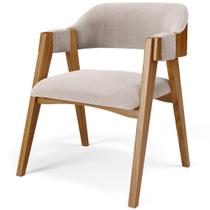 Cadeira Para Sala de Jantar e Estar Living Estofada Suran L02 Bouclê Creme - Lyam