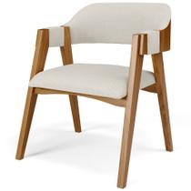 Cadeira Para Sala de Jantar e Estar Living Estofada Suran L02 Linho Champagne - Lyam