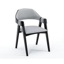 Cadeira para Sala de Jantar em Madeira Maciça Madrid Preto/Cinza Cadeira para Sala de Jantar em Madeira Maciça Madrid Preto/Cinza