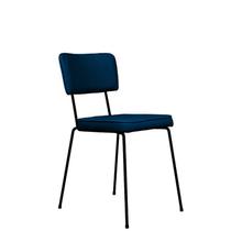 Cadeira para Sala de Jantar Escritório Base H em Aço Roma Azul