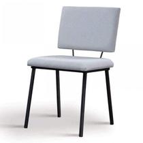 Cadeira para Sala de Jantar Escritório Estofada Base em Aço Antonella Prata/Gelo/Preto Cadeira para Sala de Jantar Escritório Estofada Base em Aço Antonella Prata/Gelo/Preto