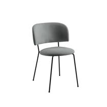 Cadeira para Sala de Jantar Escritório Estofada Base em Aço Ergonômica Shell Cinza/Preto