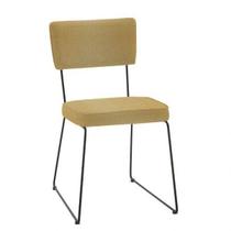 Cadeira para Sala de Jantar Escritório Estofada Base em Aço Roma Amarelo/Preto Cadeira para Sala de Jantar Escritório Estofada Base em Aço Roma Amarelo/Preto