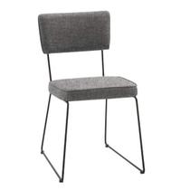Cadeira para Sala de Jantar Escritório Estofada Base em Aço Roma Cinza/Preto Cadeira para Sala de Jantar Escritório Estofada Base em Aço Roma Cinza/Preto