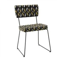 Cadeira para Sala de Jantar Escritório Estofada Base em Aço Roma Colorido/Branco/Amarelo/Preto Cadeira para Sala de Jantar Escritório Estofada Base em Aço Roma Colorido/Branco/Amarelo/Preto