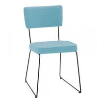 Cadeira para Sala de Jantar Escritório Estofada Base em Aço Roma