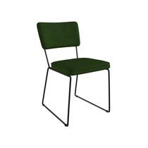 Cadeira para Sala de Jantar Escritório Estofada Base em Aço Roma Verde Cadeira para Sala de Jantar Escritório Estofada Base em Aço Roma Verde