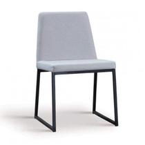 Cadeira para Sala de Jantar Escritório Estofada Base em Aço Yanka Azul/Jeans