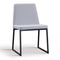Cadeira para Sala de Jantar Escritório Estofada Base em Aço Yanka Prata/Gelo
